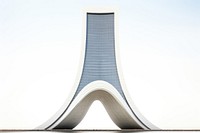 Retro modern tall arch shape office skyscraper architecture building tower. AI generated Image by rawpixel.