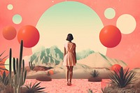 Collage Retro dreamy background art outdoors adult.