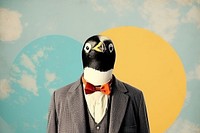 Collage Retro dreamy penguin adult bird accessories.