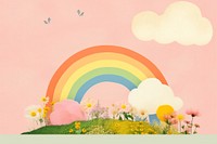 Collage Retro dreamy rainbow outdoors painting nature.