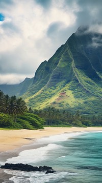  Tropical beach nature coast landscape. AI generated Image by rawpixel.