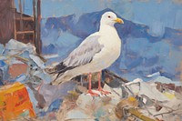 Painting seagull animal bird. AI generated Image by rawpixel.