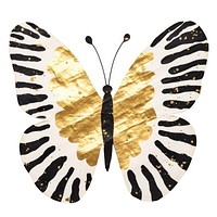 Butterfly ripped paper insect animal white background.