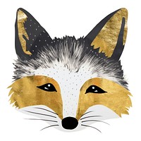 Fox ripped paper animal mammal white background.