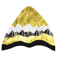 Mountain shape ripped paper white background headgear headwear.