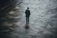 Person walking standing architecture loneliness.