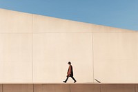Person walking architecture adult wall.