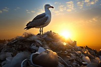 Pollution sunlight outdoors seagull. AI generated Image by rawpixel.