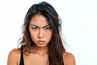 Asian woman angry face portrait photography adult.