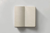 Notebook with leather cover  publication paper white.