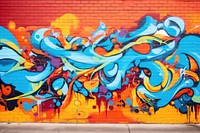 Graffiti painting mural brick. 
