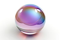 Circle crystal ball sphere bubble white background.