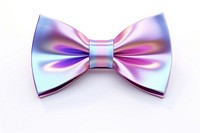 Icon iridescent bow tie white background.