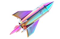 Paper rocket icon aircraft missile white background.