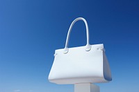 White bag handbag purse blue.