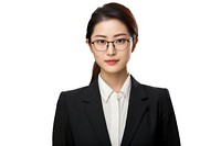 Working east asian business woman portrait glasses adult.