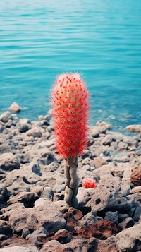 Photography of minimal a cute cactus with japan beach outdoors nature plant.