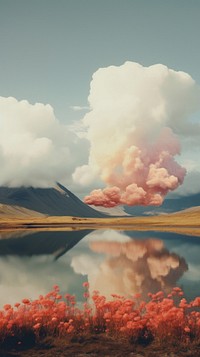 Mountain cloud landscape outdoors.