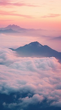 Minimal cloud with Taiwan Mountain mountain landscape outdoors.