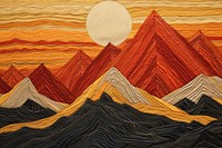 Sunrise landscape mountain pattern.