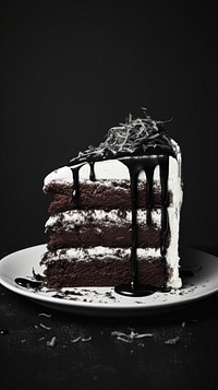 Photography of baking cake dessert cream black.