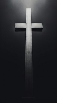 Photography of christ cross symbol black white.