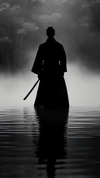 Photography of Japanese samurai silhouette outdoors nature.