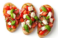 Bruschetta with tomatoes and mozzarella vegetable food meal.