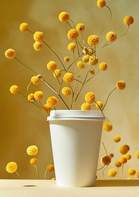 Coffee cup packaging  flower plant vase.