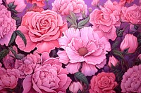 Flowery pink background backgrounds painting pattern.