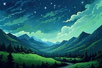Green mountain illustration no sky background landscape outdoors nature.