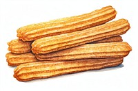 Churros dessert bread food.