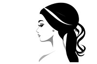 Bride icon silhouette drawing sketch.
