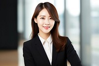 Korean business woman middleage portrait adult smile.