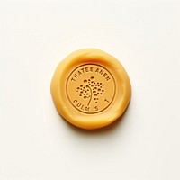 Cheese piece Seal Wax Stamp text white background circle.