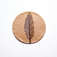 Feather Seal Wax Stamp leaf white background dishware.