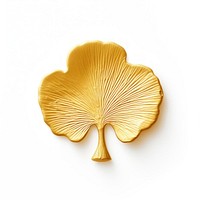 Ginkgo Seal Wax Stamp gold white background simplicity.