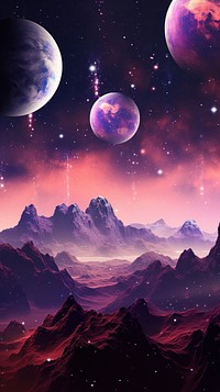  Galaxy planet space astronomy. AI generated Image by rawpixel.