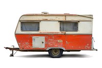 Vintage caravan trailer vehicle white background transportation.