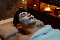 Korean man adult spa relaxation.