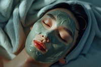 Korean man skin spa relaxation.