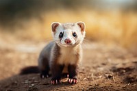 Smiling ferret wildlife animal mammal. AI generated Image by rawpixel.