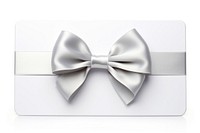 White card silver bow white background. AI generated Image by rawpixel.
