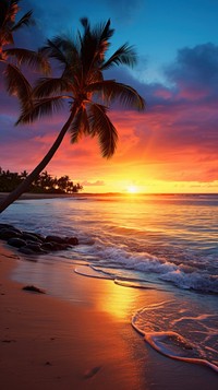 Photo of beach sunset outdoors horizon.