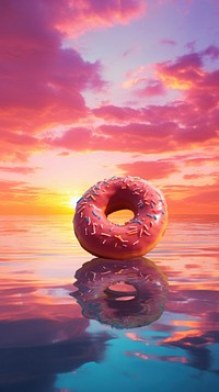Photo of donut outdoors sunset nature.