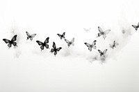  Ink butterflies flying animal flock. AI generated Image by rawpixel.