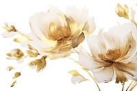  Ink gold peonies blossom flower petal. AI generated Image by rawpixel.