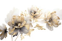  Ink gold peonies blossom flower petal. AI generated Image by rawpixel.