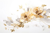  Ink gold peonies pattern flower plant. AI generated Image by rawpixel.