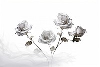  Ink silver roses drawing flower sketch. AI generated Image by rawpixel.